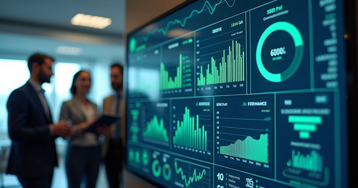 Painel digital mostrando indicadores logísticos de desempenho KPIs