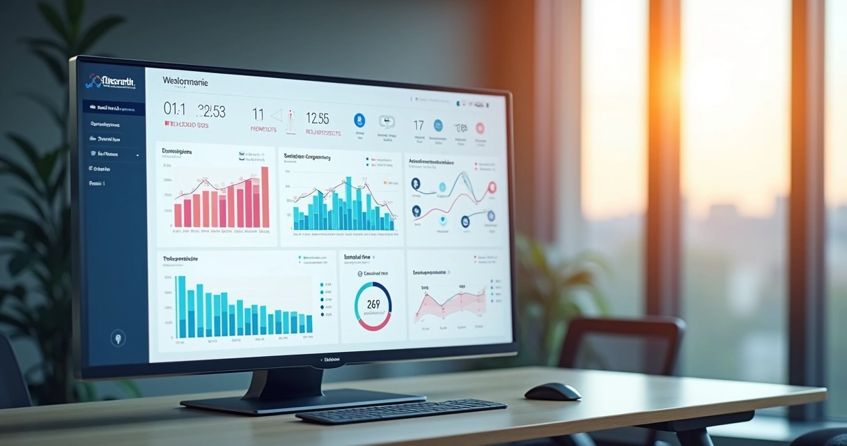 Dashboard com indicadores de marketing para clínica médica 