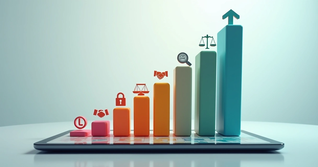 Gráfico mostrando evolução de indicadores éticos