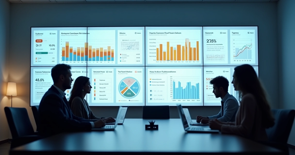 Quadro de indicadores individuais e de equipe em destaque em empresa 