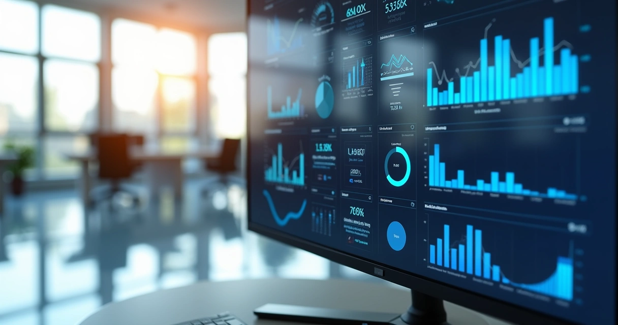 Dashboard com vários indicadores de negócio expostos na tela 