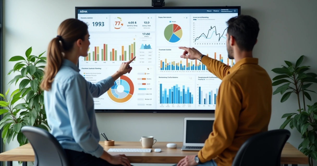 Painel de indicadores em uma pequena empresa