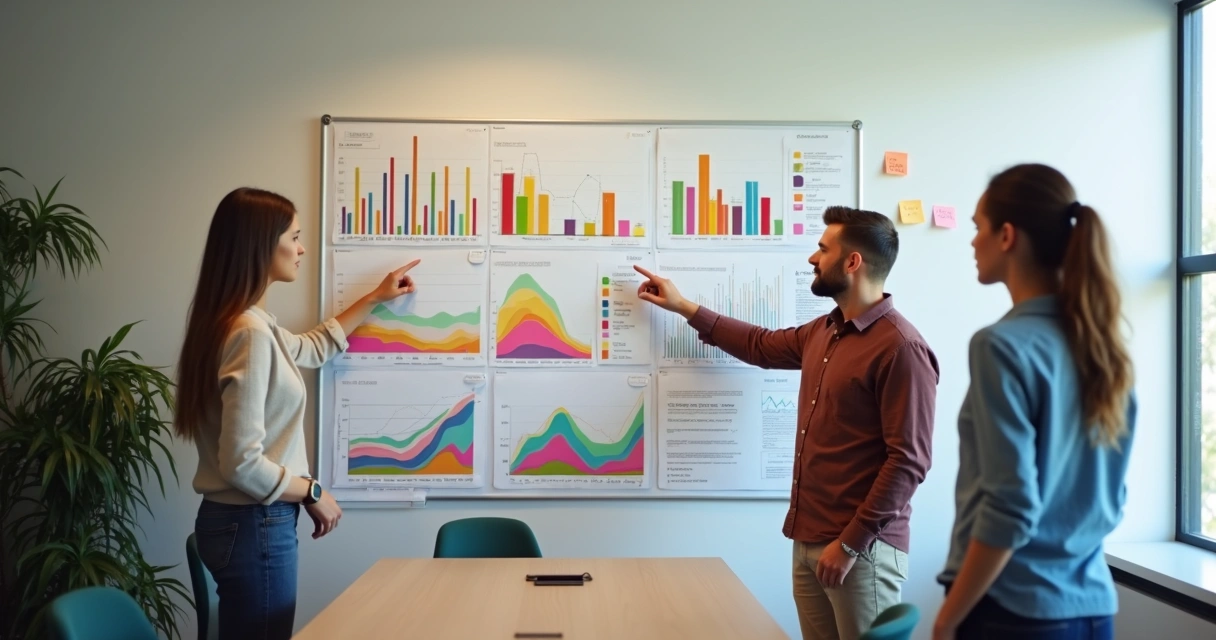 Gráficos mostrando indicadores organizacionais