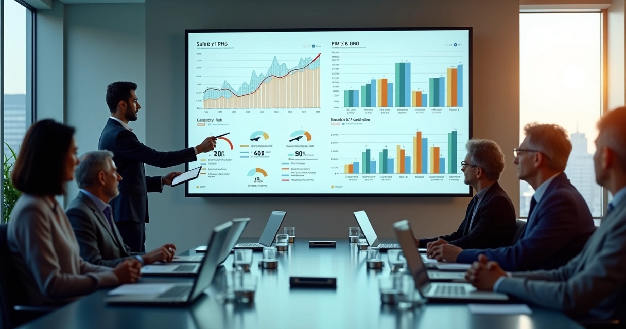 Gestor de segurança apresenta indicadores de PGR e GRO em painel para diretoria 