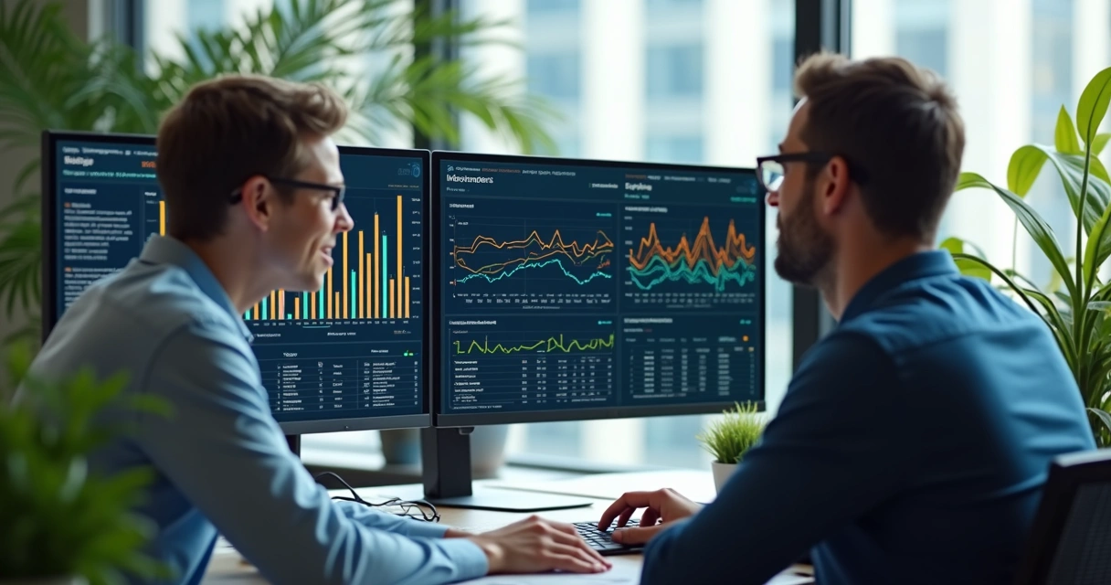 Dashboards com gráficos de indicadores de processos internos 