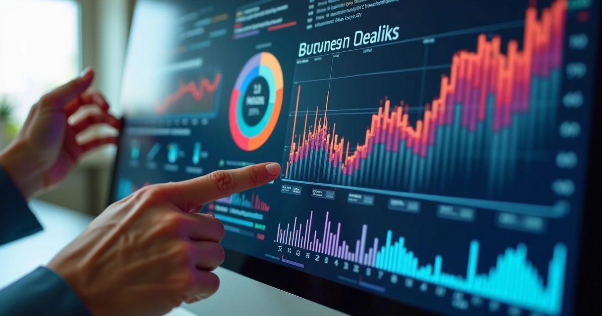 Dashboard de indicadores e gráficos de processos em tela de computador. 