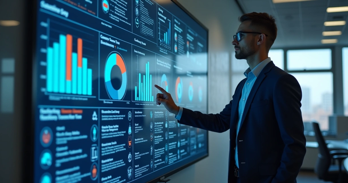 Painel moderno com indicadores de qualidade do BPO financeiro em destaque 