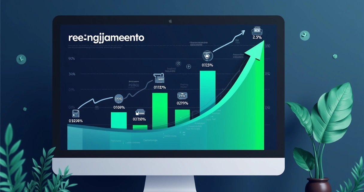 Gráfico digital mostrando reengajamento de leads ao longo do tempo. 