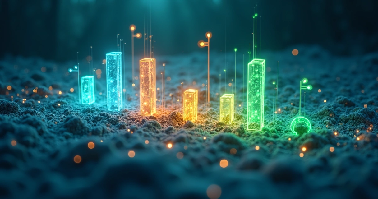 Gráfico colorido com diferentes indicadores de impacto em projeto 
