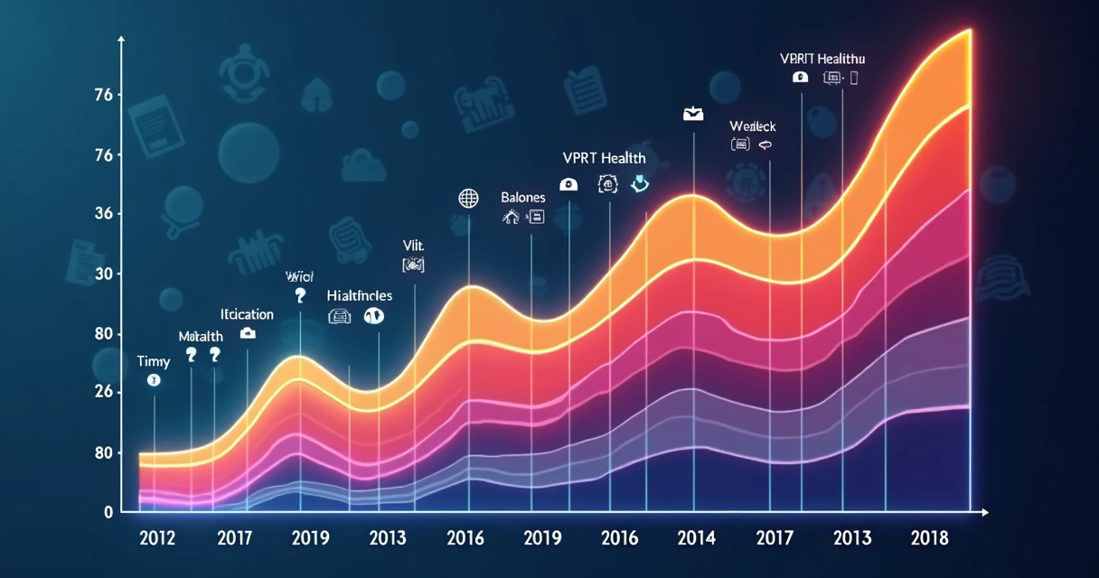 Gráfico colorido mostrando evolução de indicadores sociais ao longo do tempo 