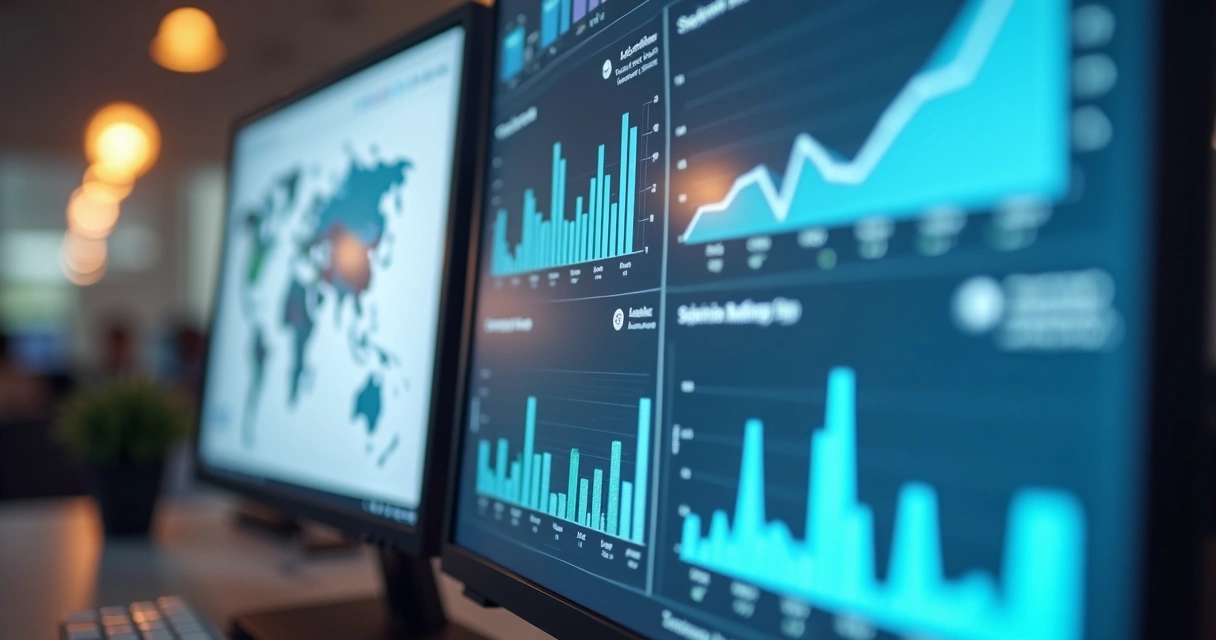 Dashboard de indicadores de TI em tela de computador moderna 