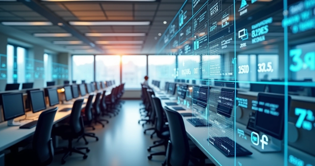 Vários indicadores em setores diferentes de empresa 