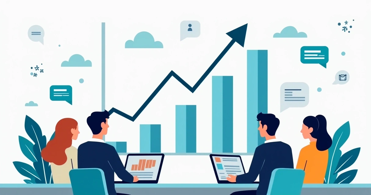 Gráfico mostrando crescimento de participação presencial e online em eventos híbridos