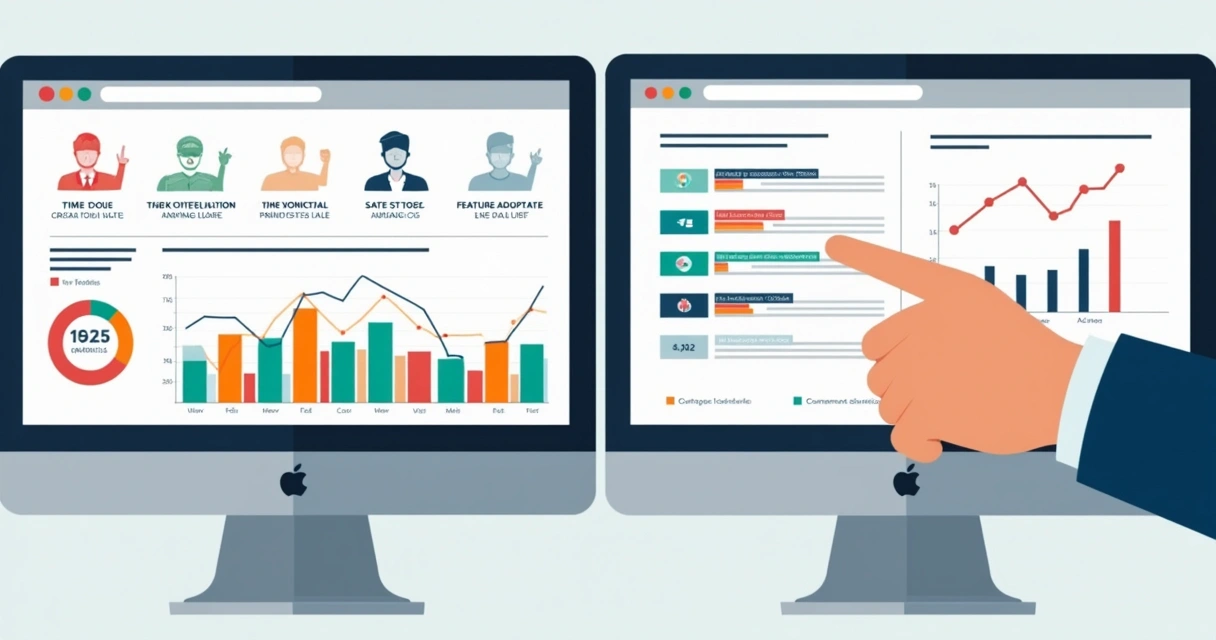 Gráfico com métricas de sucesso no treinamento de clientes SaaS 