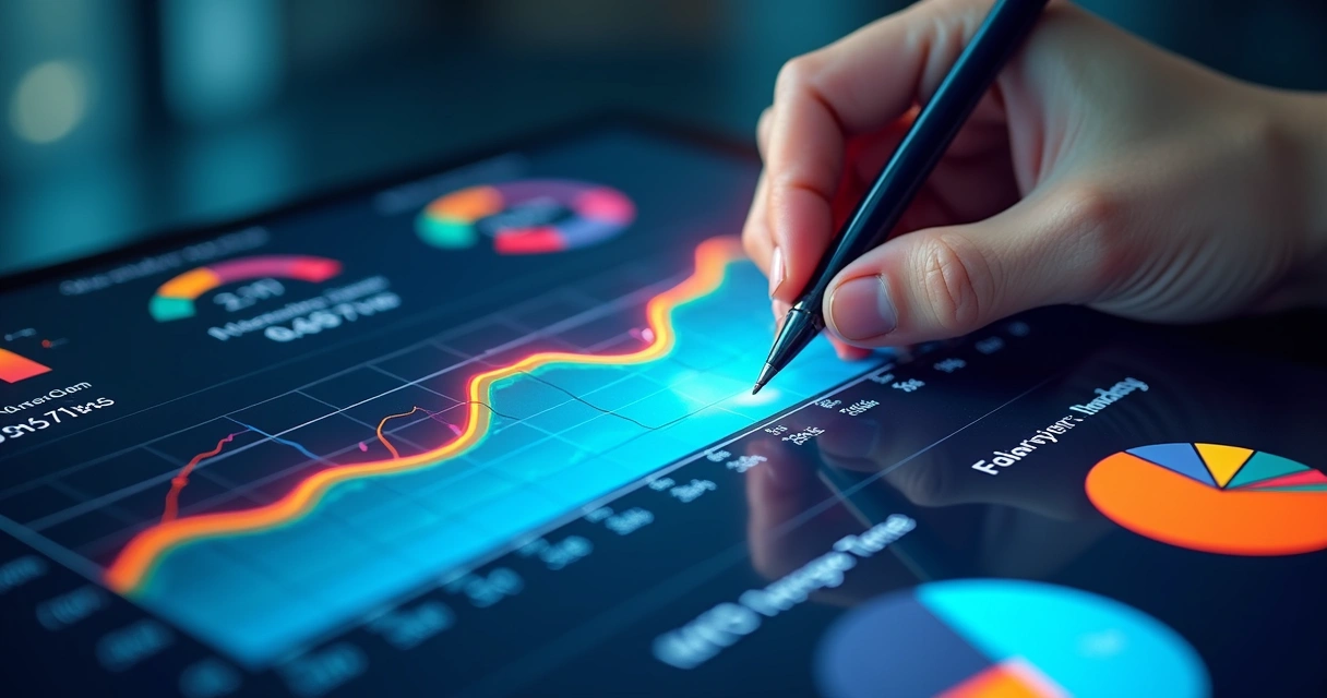 Gráfico digital mostrando indicadores de vendas com destaque para taxa de fechamento 