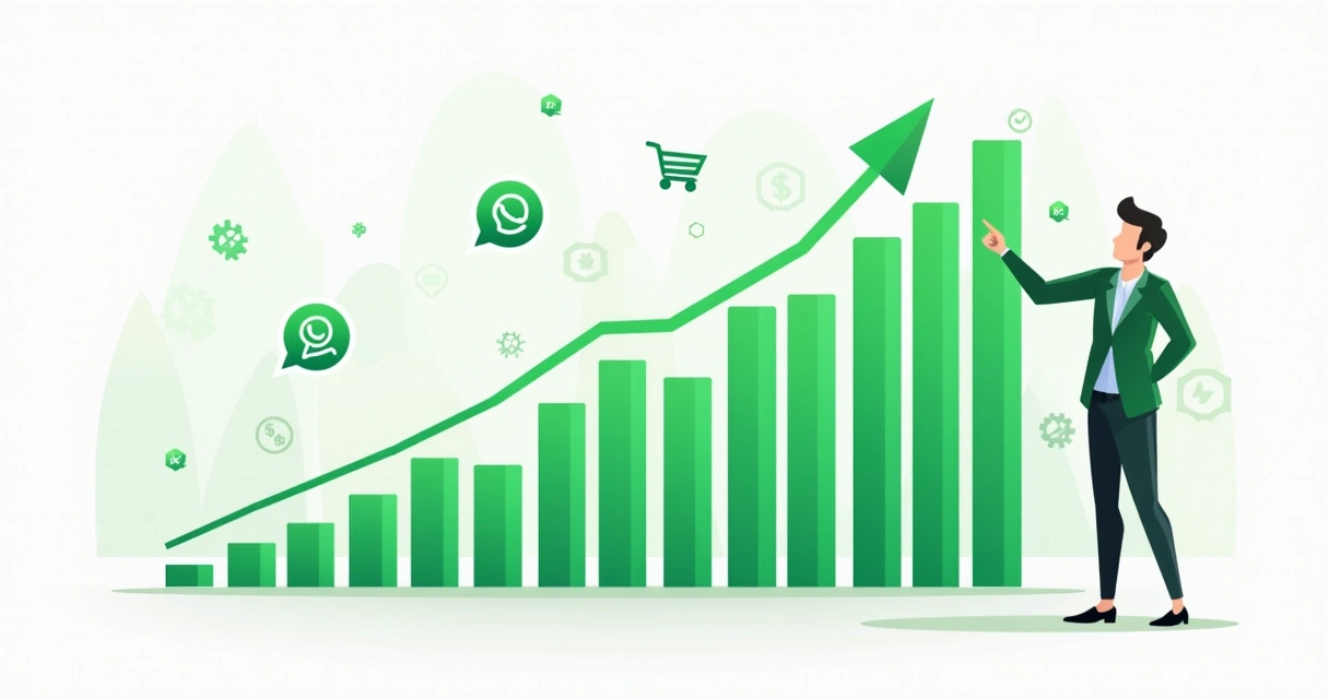 Gráfico mostrando crescimento em vendas após uso do WhatsApp 