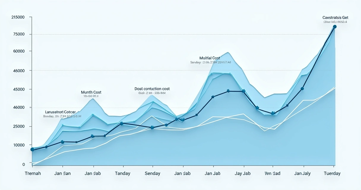 Gráfico SINAPI variando valor do m2 ao longo dos meses 