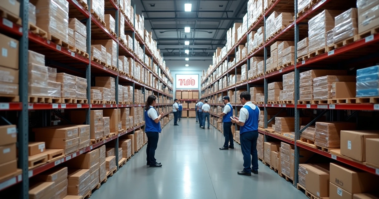 Estoques organizados em uma indústria alimentícia 