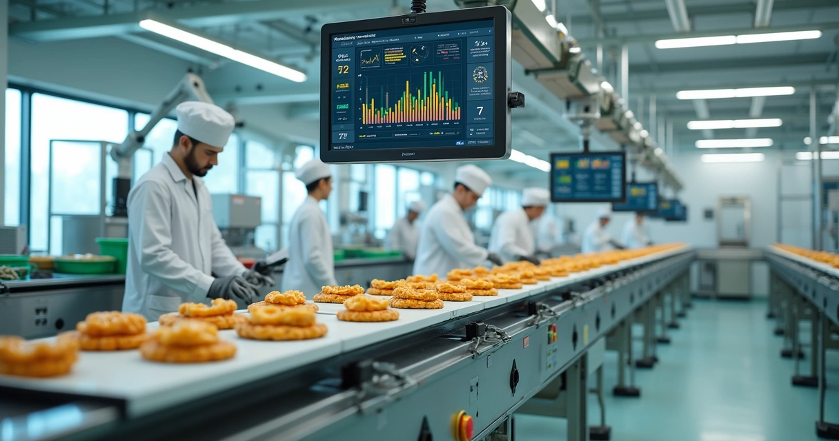 Produção de alimentos com painéis digitais de IA