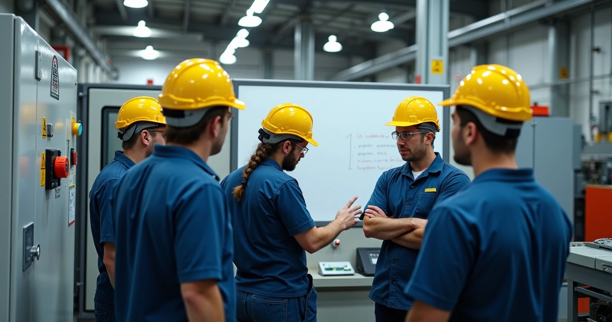 Treinamento de segurança industrial em ambiente fabril 