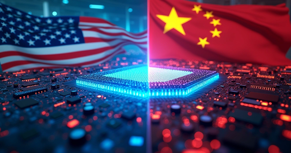 Confronto visual entre indústria americana e chinesa de semicondutores 