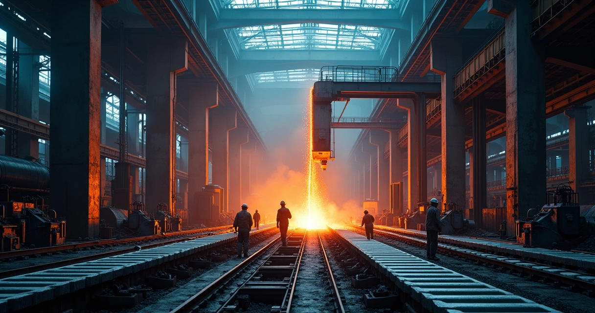 Lista Atualizada de Indústrias no Brasil por Setor e Região 2 Linha de produção siderúrgica com aço incandescente ao fundo