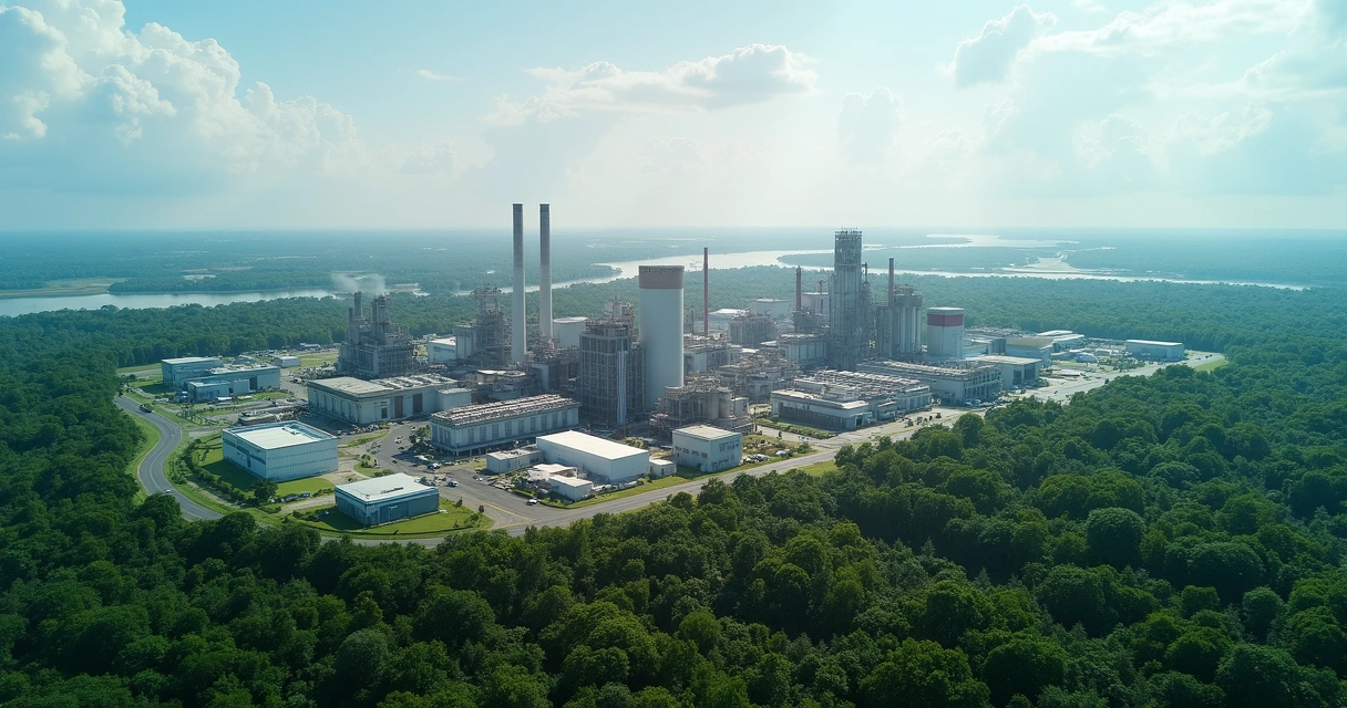 Vista aérea do polo industrial de Manaus com fábricas e galpões modernos 