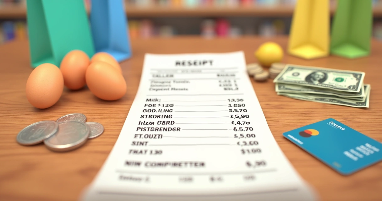Receipt showing inflated grocery prices
