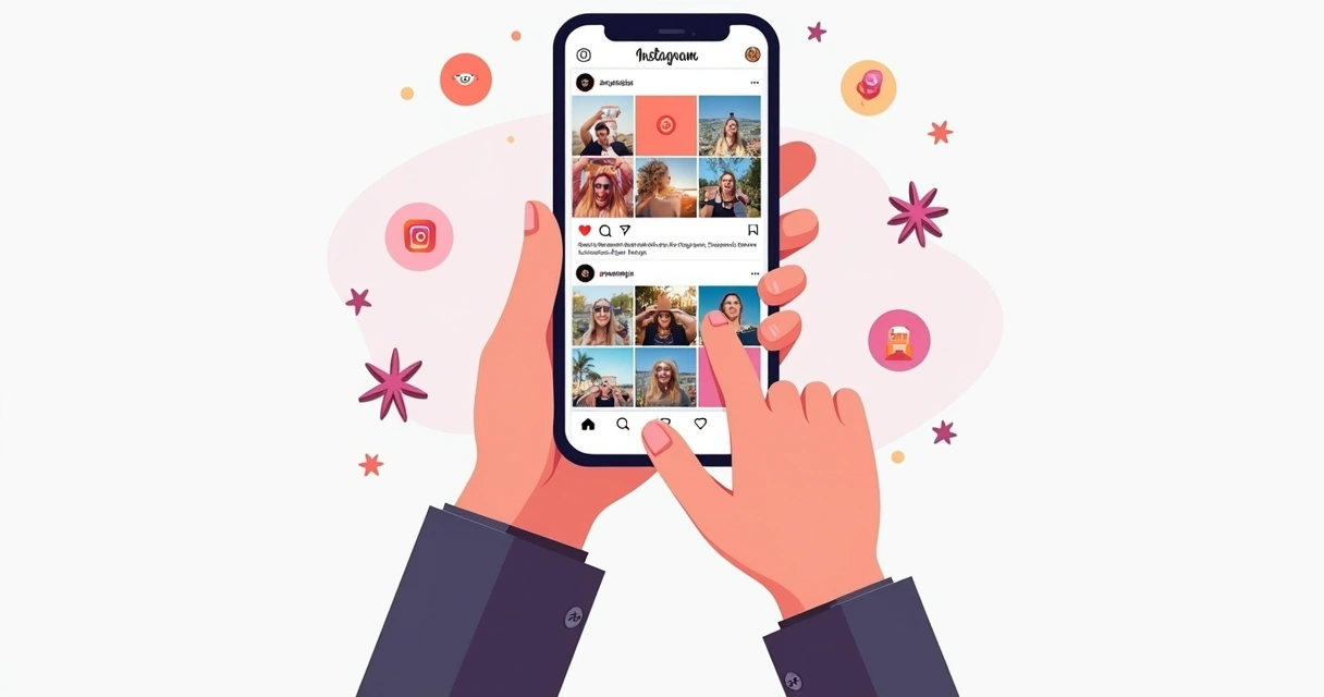 Galeria de influenciador com fotos alinhadas e visual harmônico
