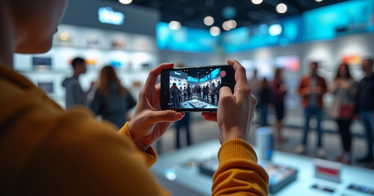 Influenciador digital apresenta novidades de consumo em loja de varejo moderna 