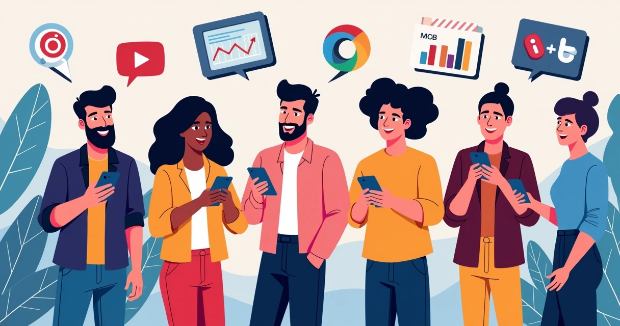 Influenciadores digitais fazendo divulgação de produtos em diferentes redes sociais 