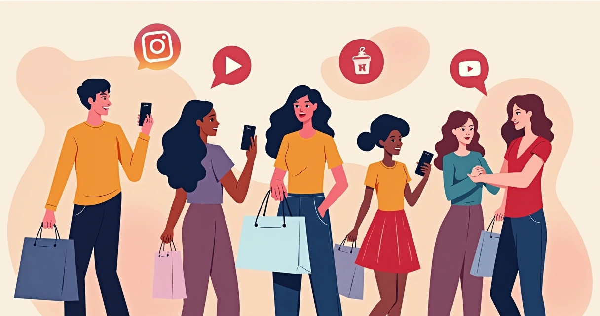 Influenciadores mostram produtos de e-commerce em redes sociais