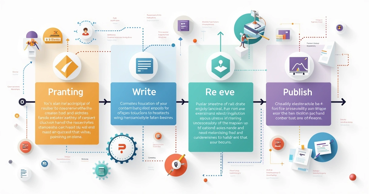Infográfico sobre etapas de produção de conteúdo estratégico para acessibilidade e SEO 