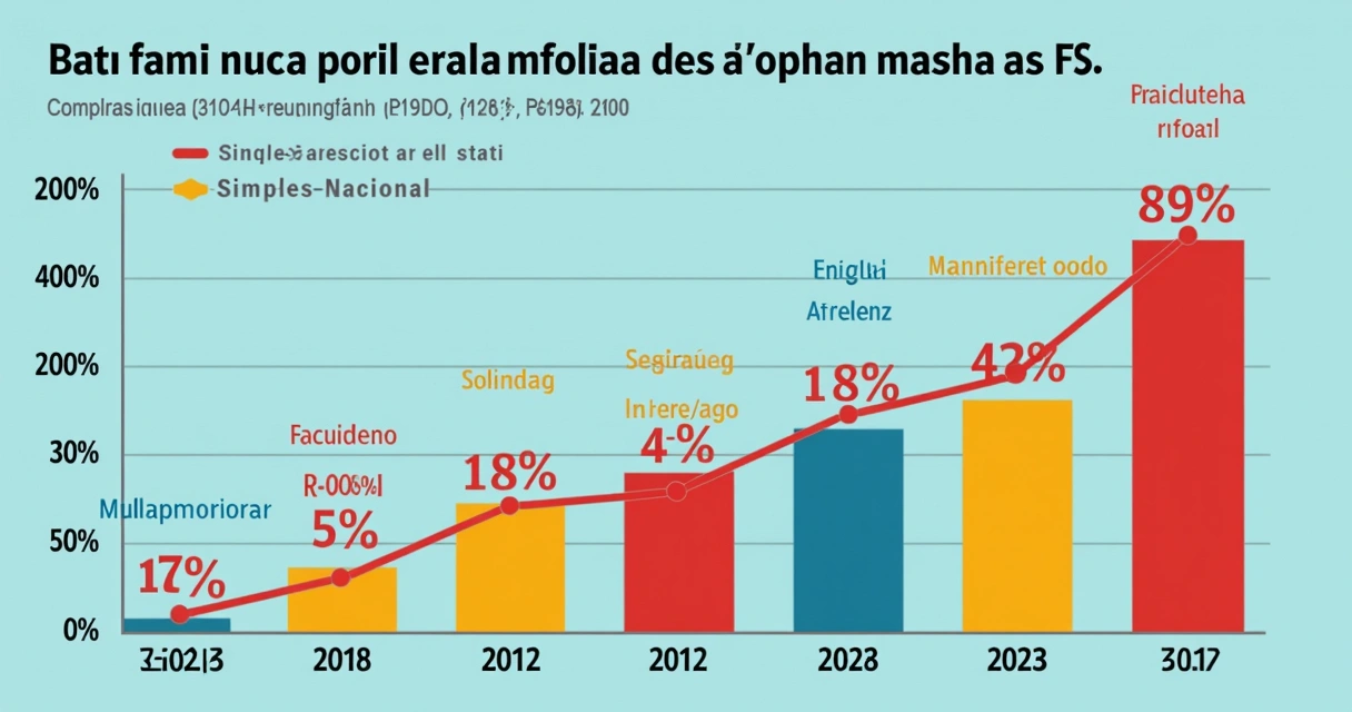 Gráfico colorido mostrando evolução da inflação e limites Simples Nacional 