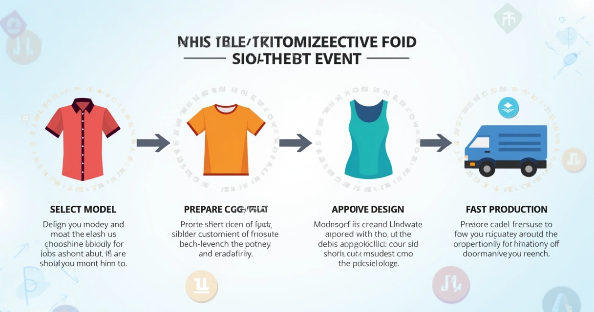 Infográfico passo a passo para personalizar blusa de evento ou empresa 