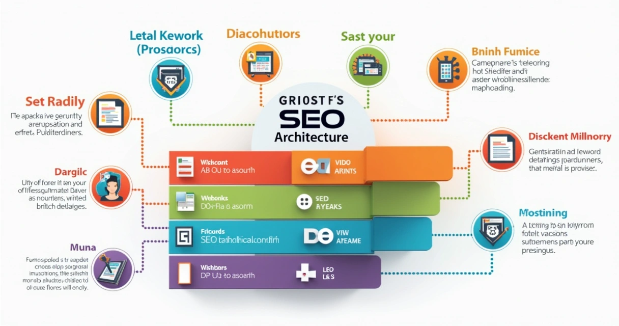 Infográfico mostrando estrutura de SEO 