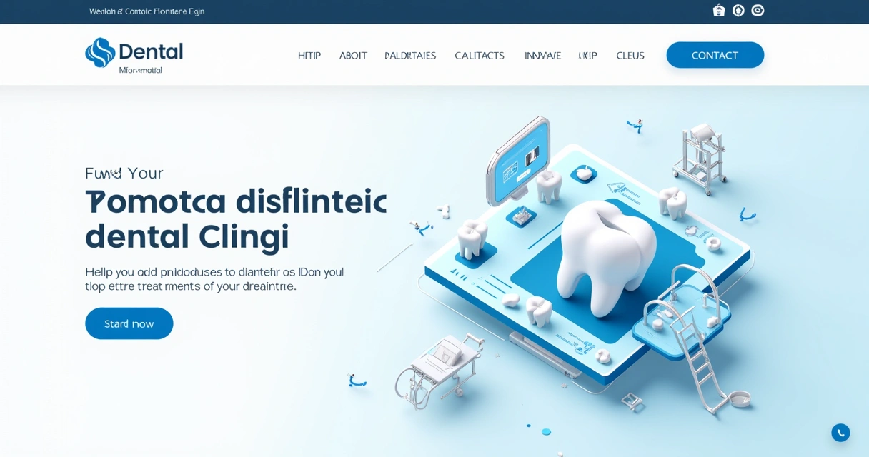 Infográfico em destaque na homepage de um site de clínica odontológica