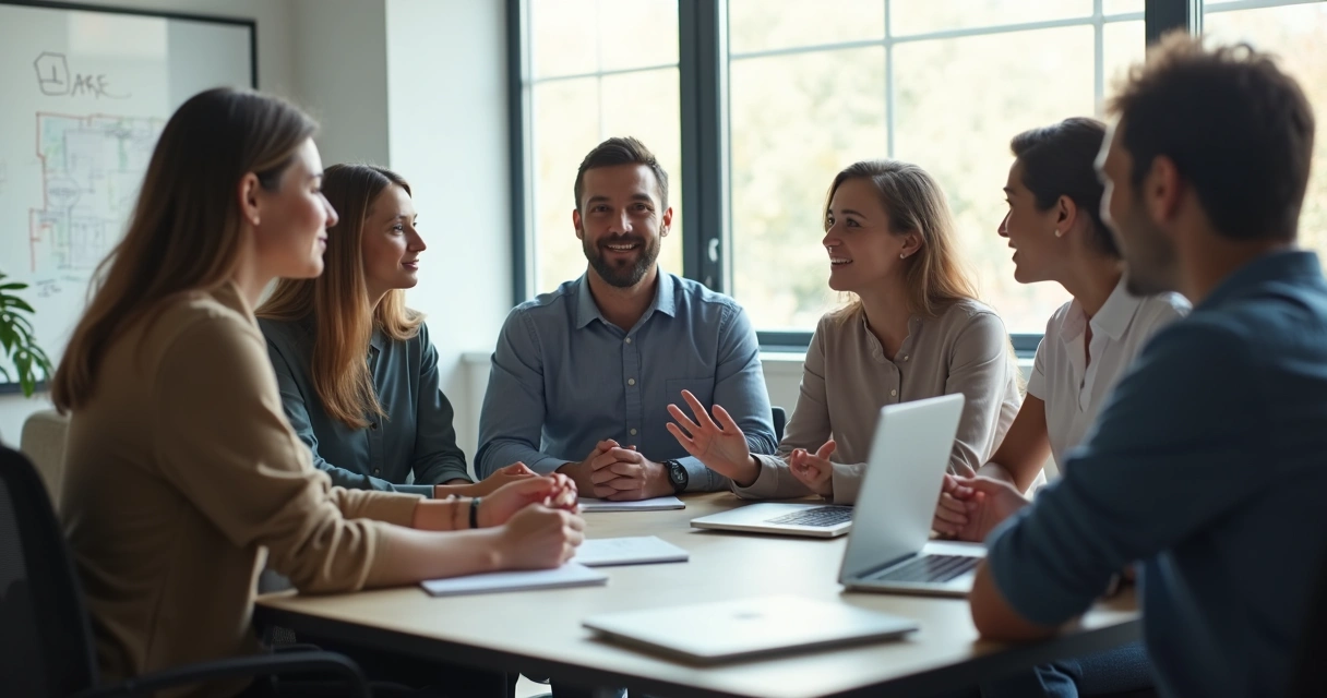 Group informally listening to one person before making a decision