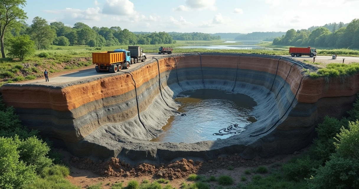 Estrutura detalhada de um aterro sanitário moderno 