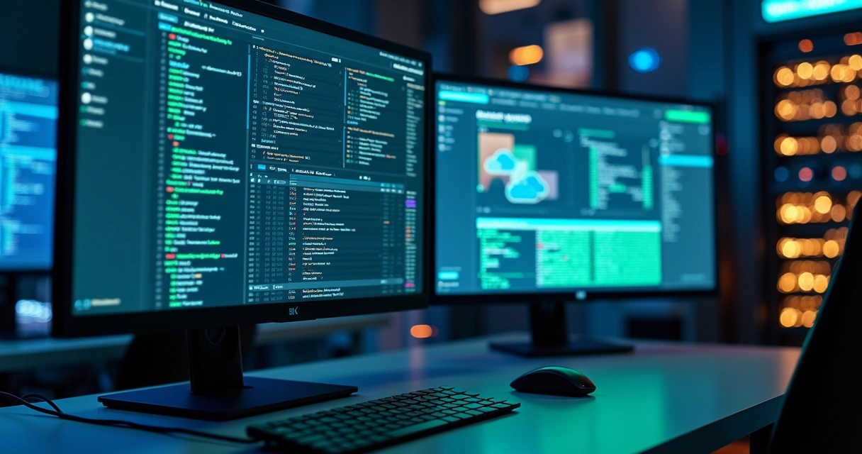 Servidor com telas mostrando dashboards de Supabase e integração em tempo real 