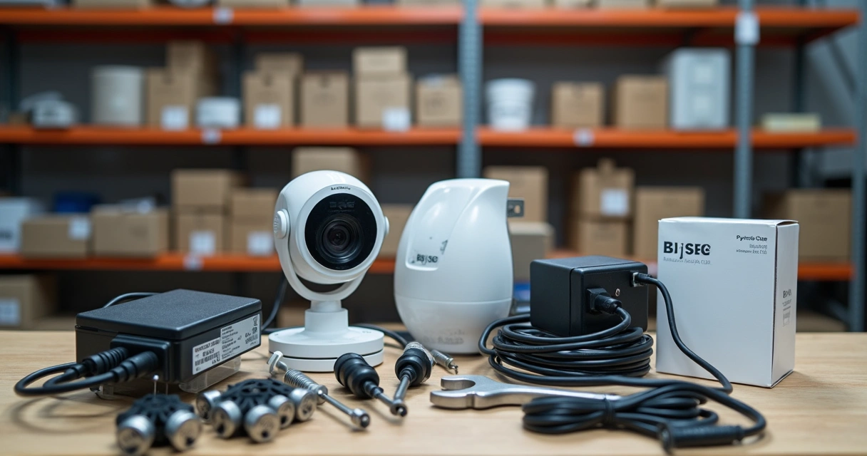 Caixa de acessórios e cabos para câmeras de segurança