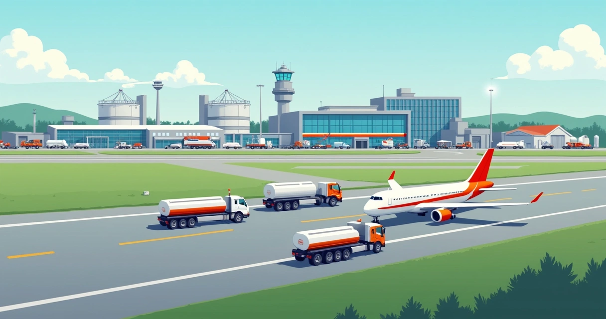 Infraestrutura de abastecimento de combustível no aeroporto 