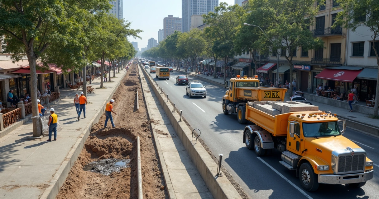 Obra de infraestrutura movimentando empregos e consumo na cidade