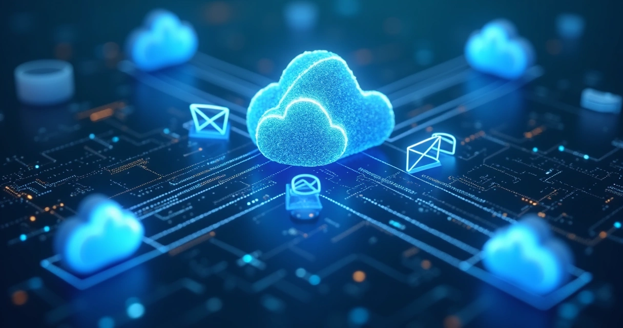 Servidores virtuais conectados para disparo de e-mails em nuvem 