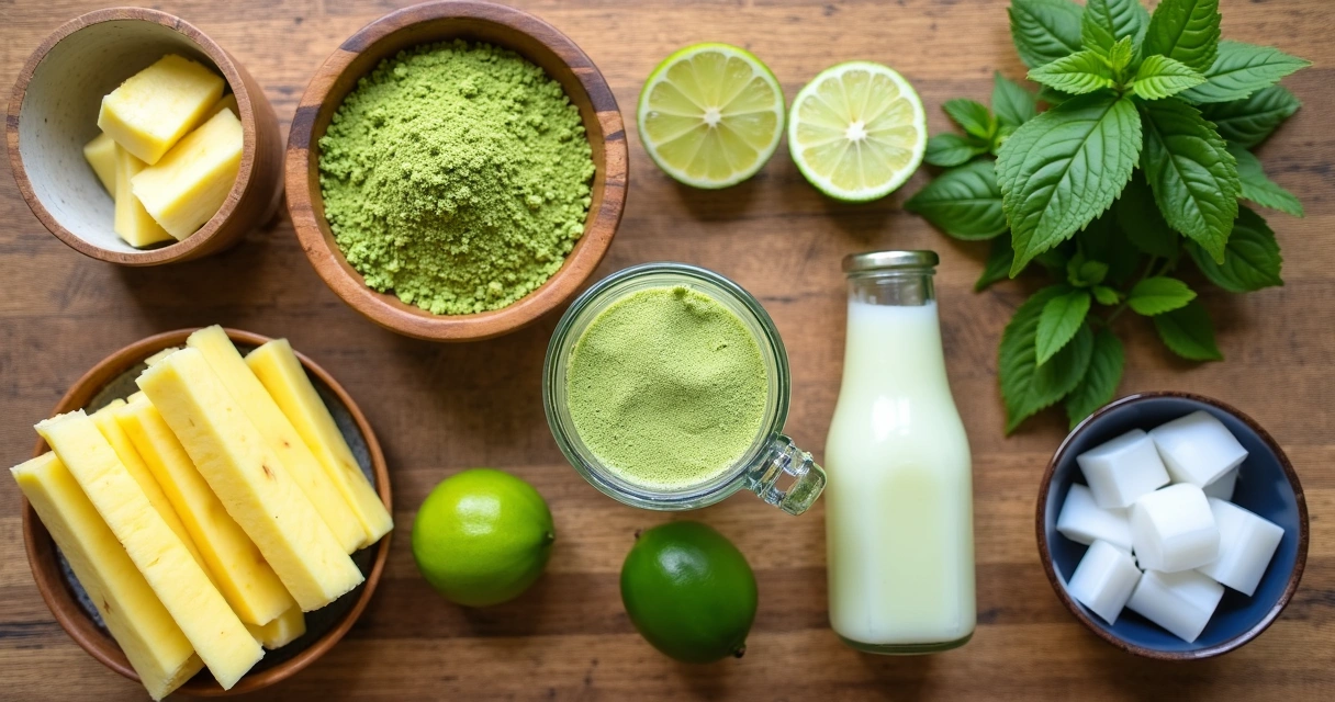 Ingredientes naturais para bebida esportiva com moringa 