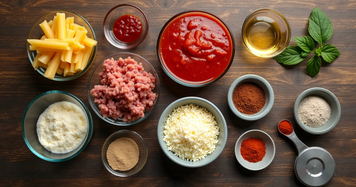 Ingredientes separados em tigelas para montar um prato 
