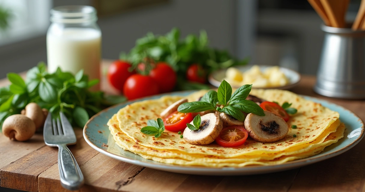 Ingredientes veganos frescos para preparo de crepe em Orlando 