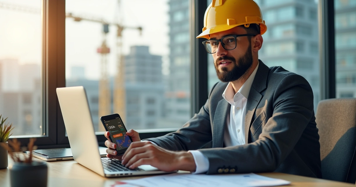 Executivo de construção iniciando transformação digital 