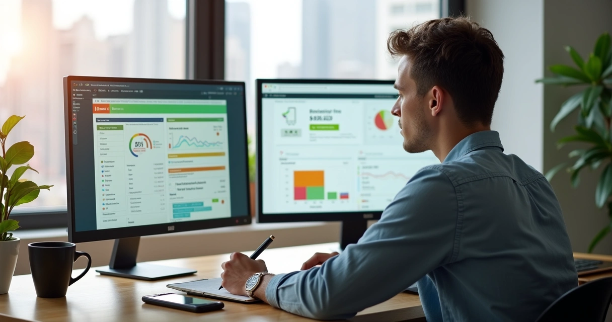 Pessoa trabalhando em home office estudando marketing de afiliados no notebook 