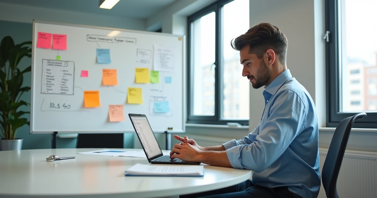 Consultor aplicando lista inicial de negativos em nova conta Google Ads, ambiente claro e moderno 